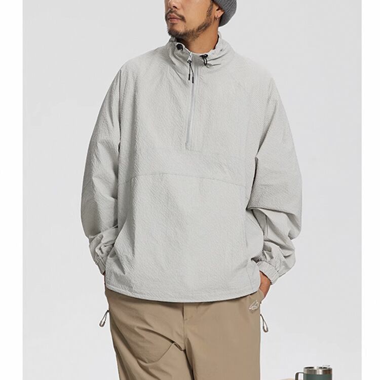 ★PLAIN STAND COLLAR COUPLE WINDBREAKER　　　A0724