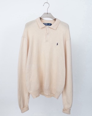 "Polo by Ralph Lauren" wool knit polo sweater