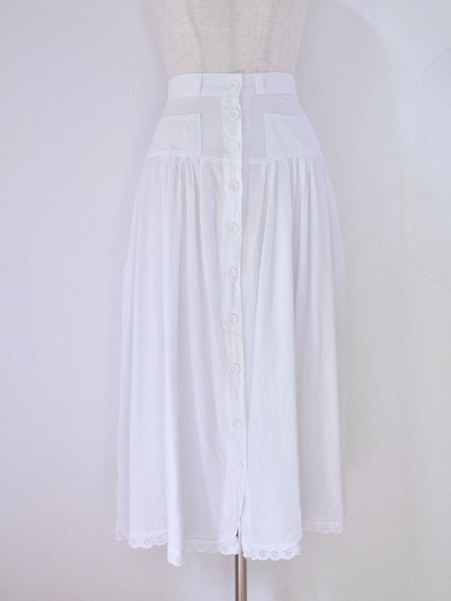 Euro Cotton Lace Gather Skirt