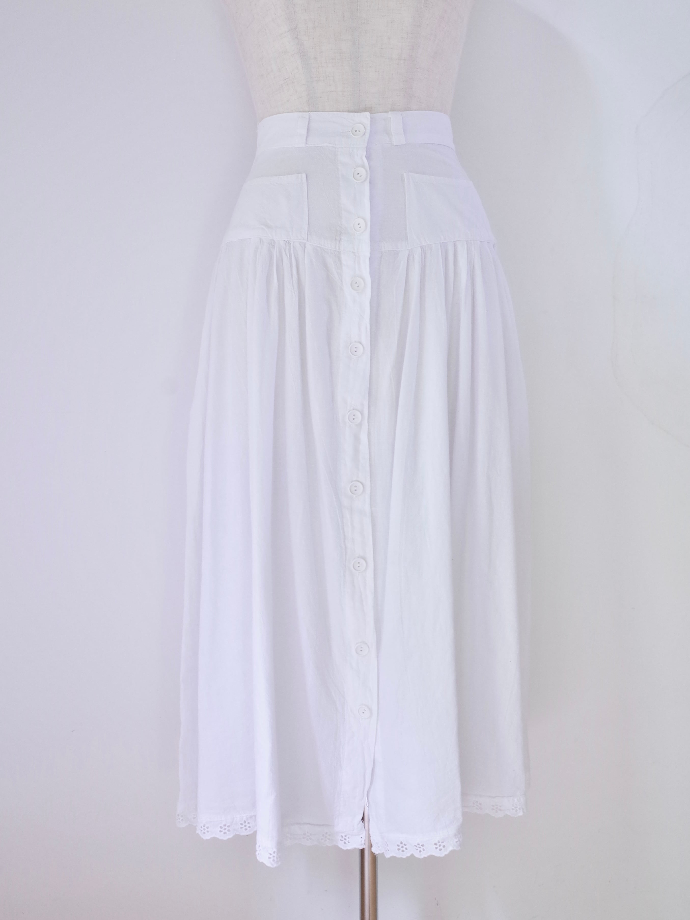 Euro Cotton Lace Gather Skirt