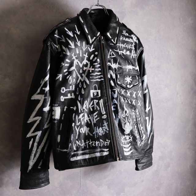 PAINT olfe.original Re:make classical art paint leather jacket