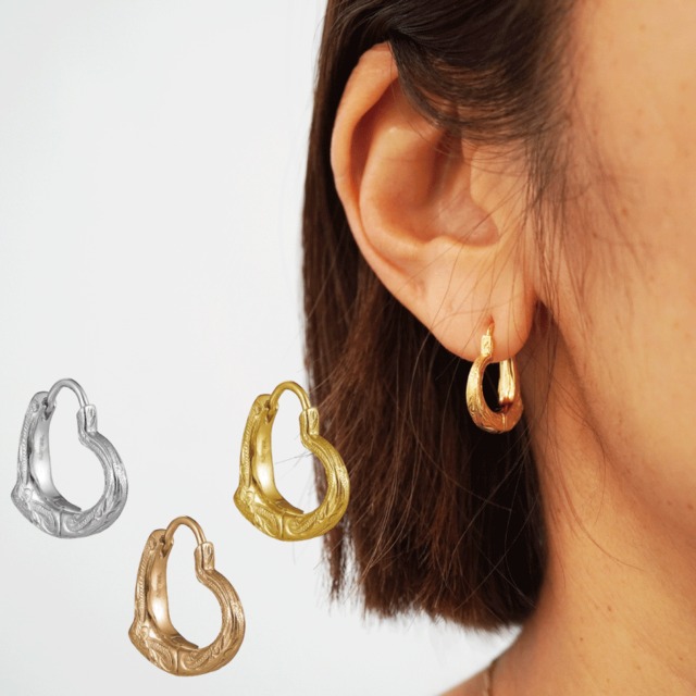 《一番人気》 ハート ピアス サージカルステンレス ハワイアンジュエリー 316L ステンレス 金属アレルギー フープピアス レディース 中折れ キャッチレス 開閉式 ハート 片耳 大人 上品 エレガント レイピカケ プレゼント ギフト ラッピング無料 送料無料 人気アレルギー対応 lei-gess422-single-pierce