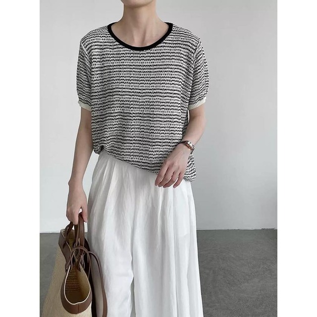 summer tweed bicolor knit