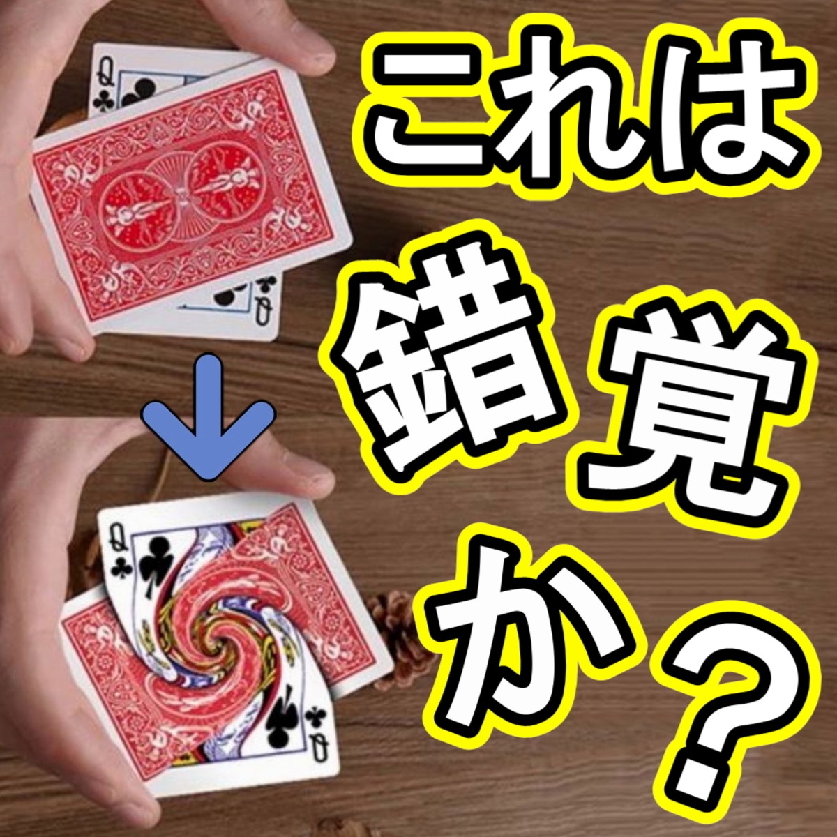 Vor【回転させると2枚のカードが渦巻き状に混じりあうように見える 