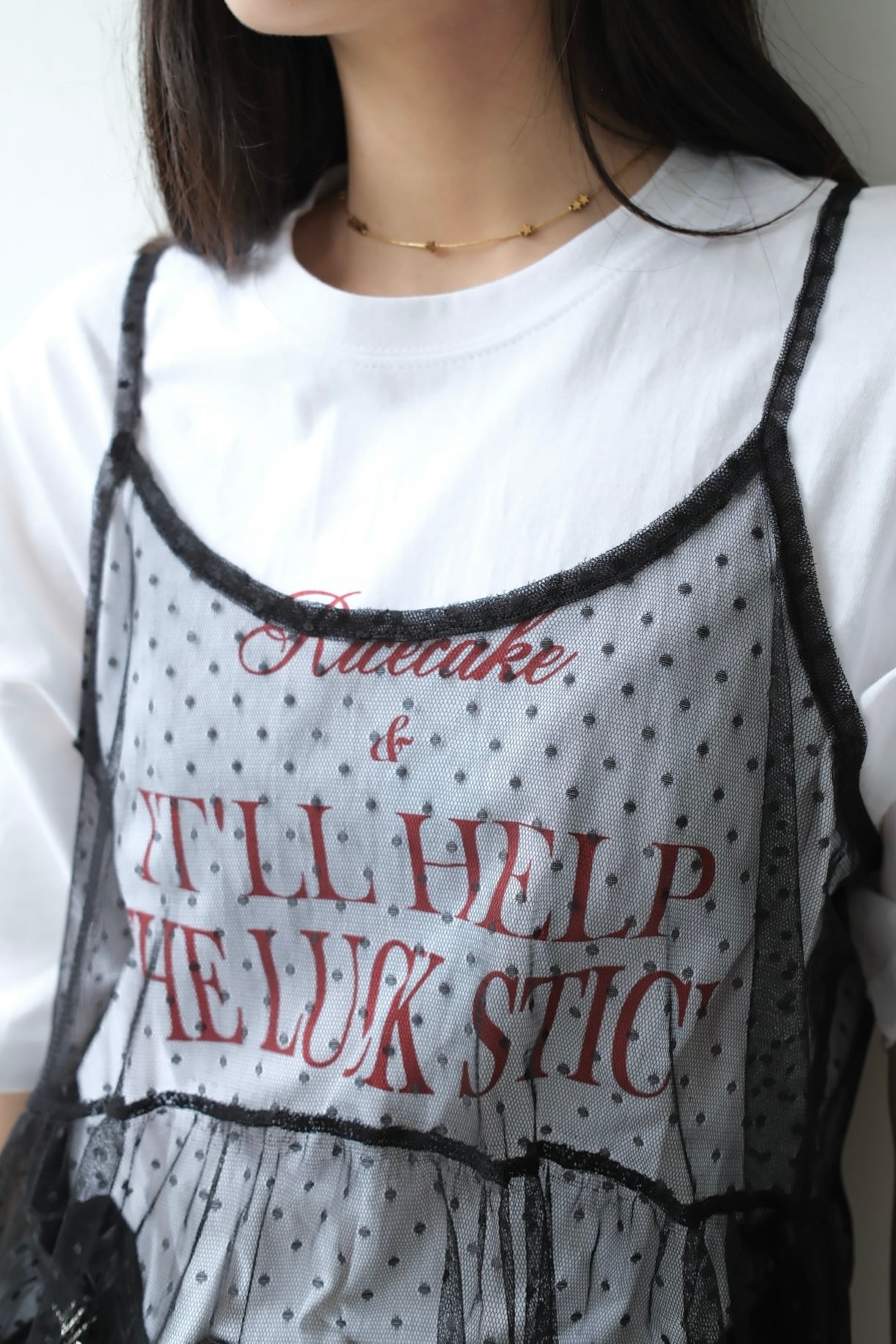 新品未使用 センソユニコ ドットレーシーメッシュ キャミソール ヴィンテージ38 Dot mesh camisole ドットメッシュキャミ Black | planet3rd