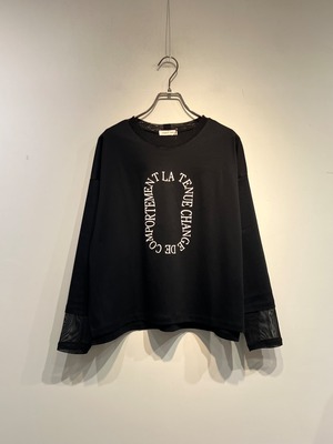 mignon aine    シアー切替ロゴトップス