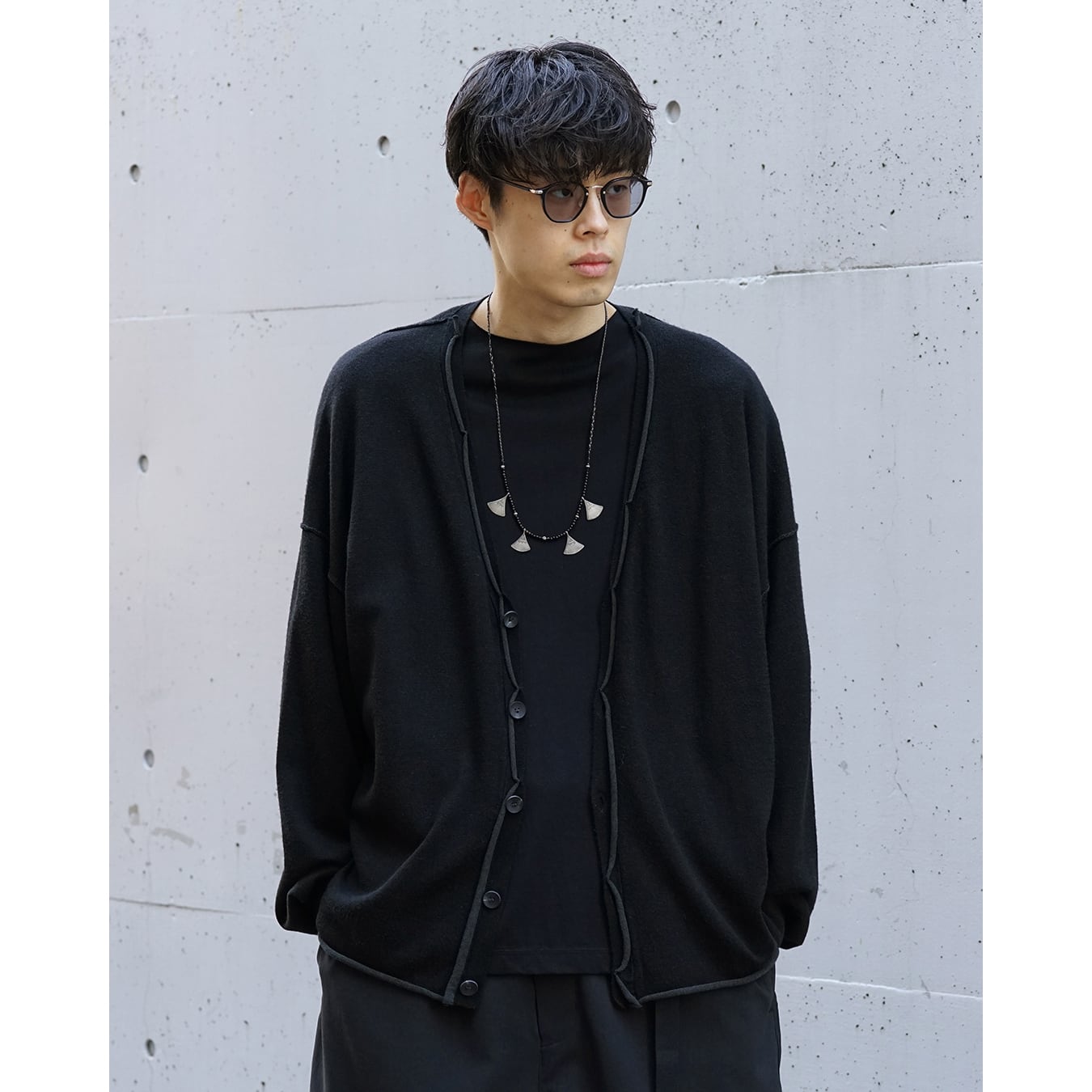 The Viridi-anne ウール カーディガン チェック グランジ モード The Viridi-anne - フラグメントカーディガン - Fragment Cardigan