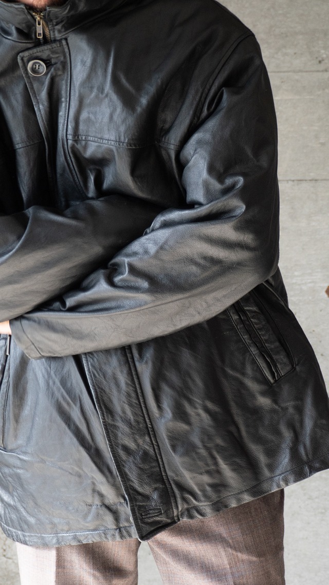 "LIVELO ATTITUDE" 1990s Leather zip jacket