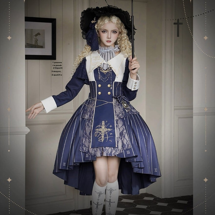 ゴスロリ ワンピース 聖堂の聖歌隊 十字架 刺繍 2色 展開｜予約商品2月