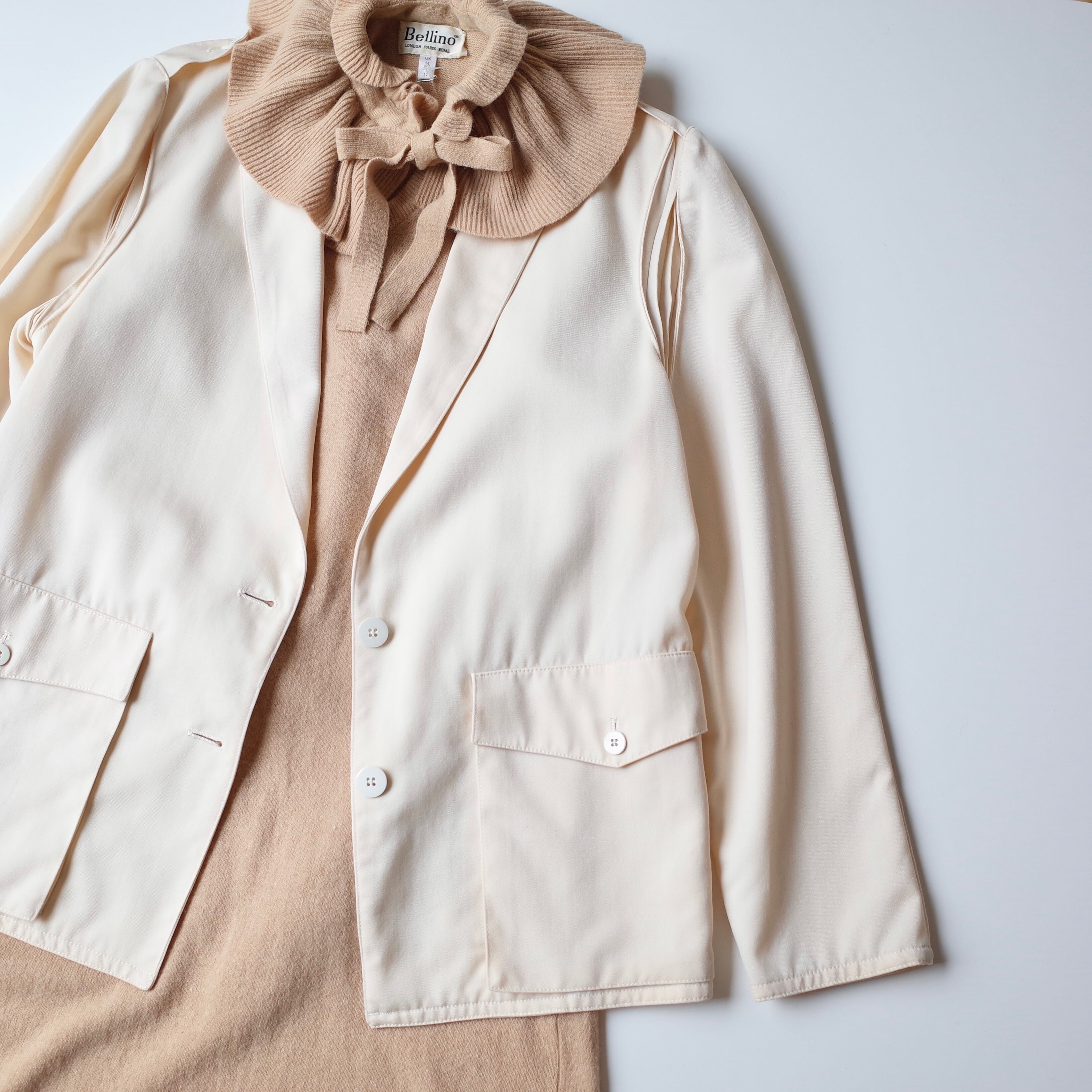 Italy gather shoulder wool jacket