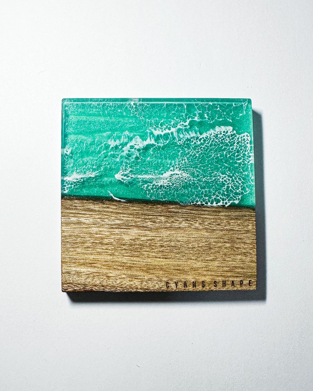 SquarePlate/Coaster 楠×SeaGreen 1piece