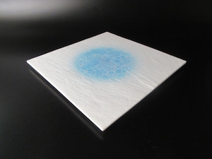 ブルー白泡正角皿24cmプレート