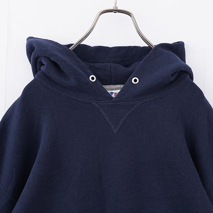 ラッセルアスレチック パーカー スウェット 無地 古着 2XL 紺 12591