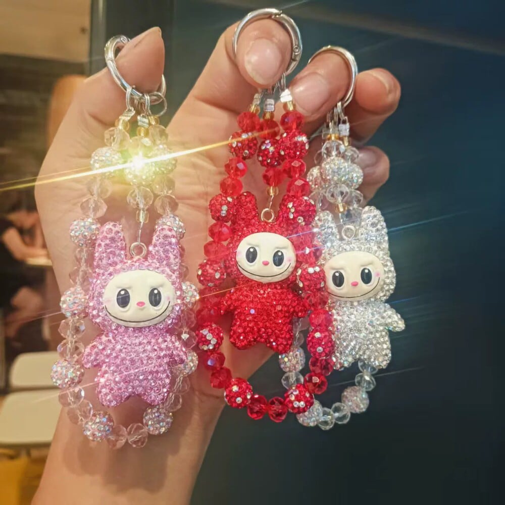 究極の輝き✨Labubu クリスタル キーホルダー 高級感あるキラキラ