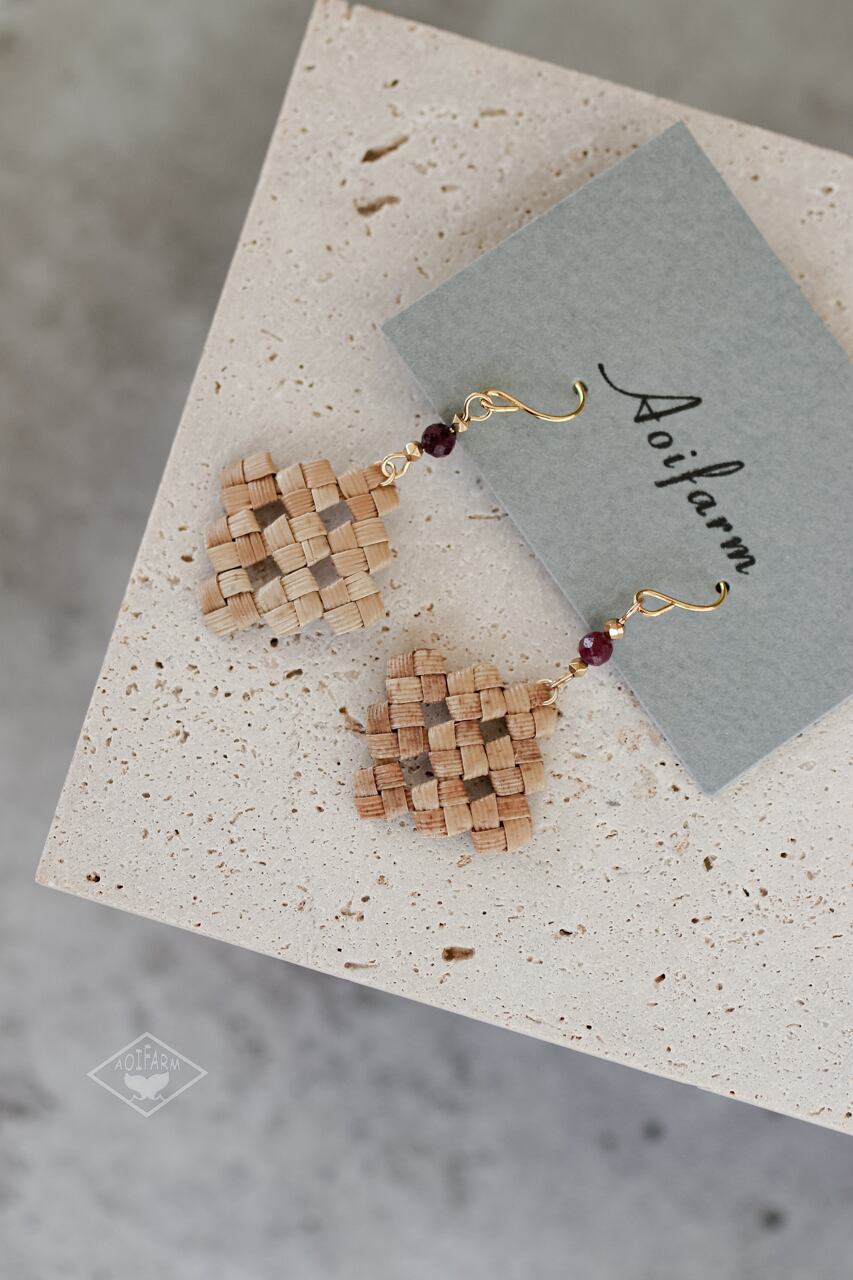 ルビー×アダンビスケットピアス