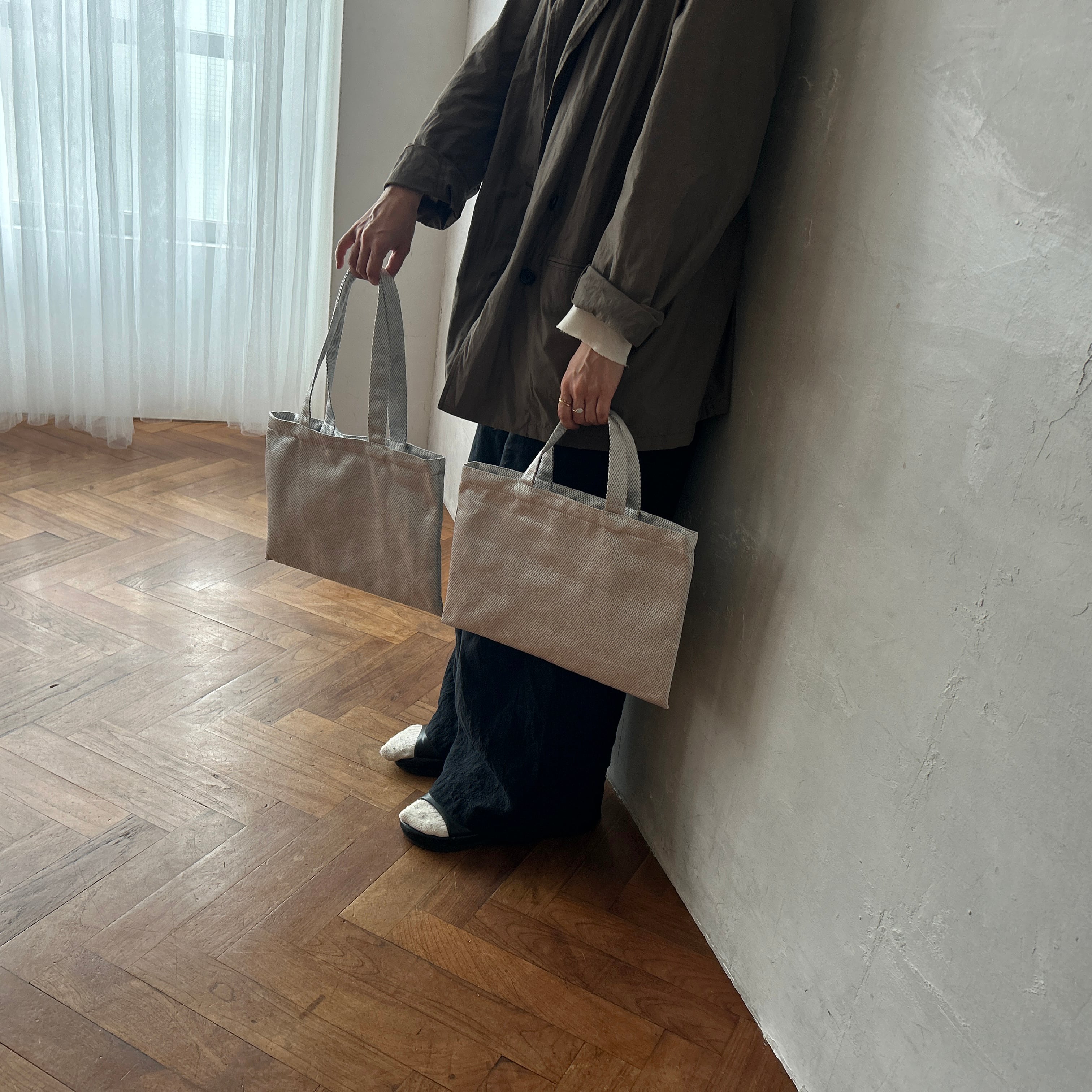 Silver横長bag(Aハンドル長め/Bハンドル短め ) | HOKOS