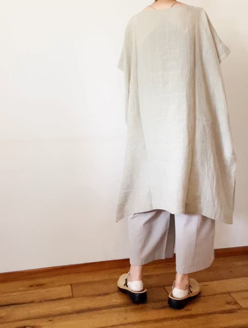 evam eva リネンステッチポンチョ linen stitches poncho | evam eva