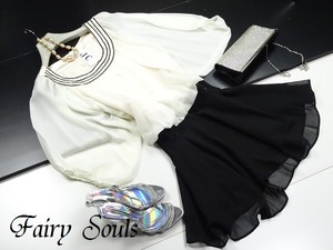 ★送料無料★M（9号）☆切替ビーズ飾りツートンカラーワンピース(OPN5627)