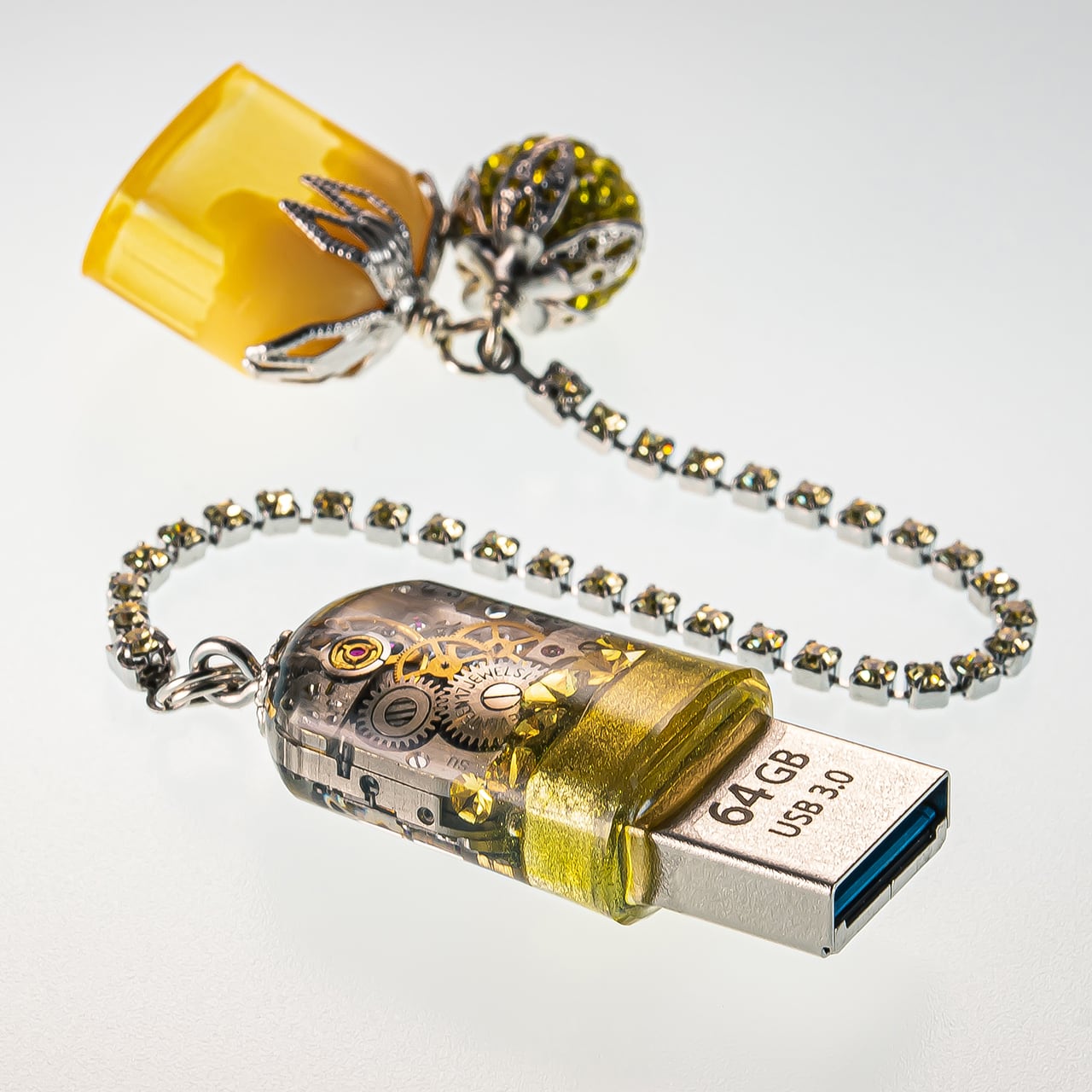 USBメモリ 機械式時計 ムーブメント 64GB USB3.0 Yellow-C | SOL工房