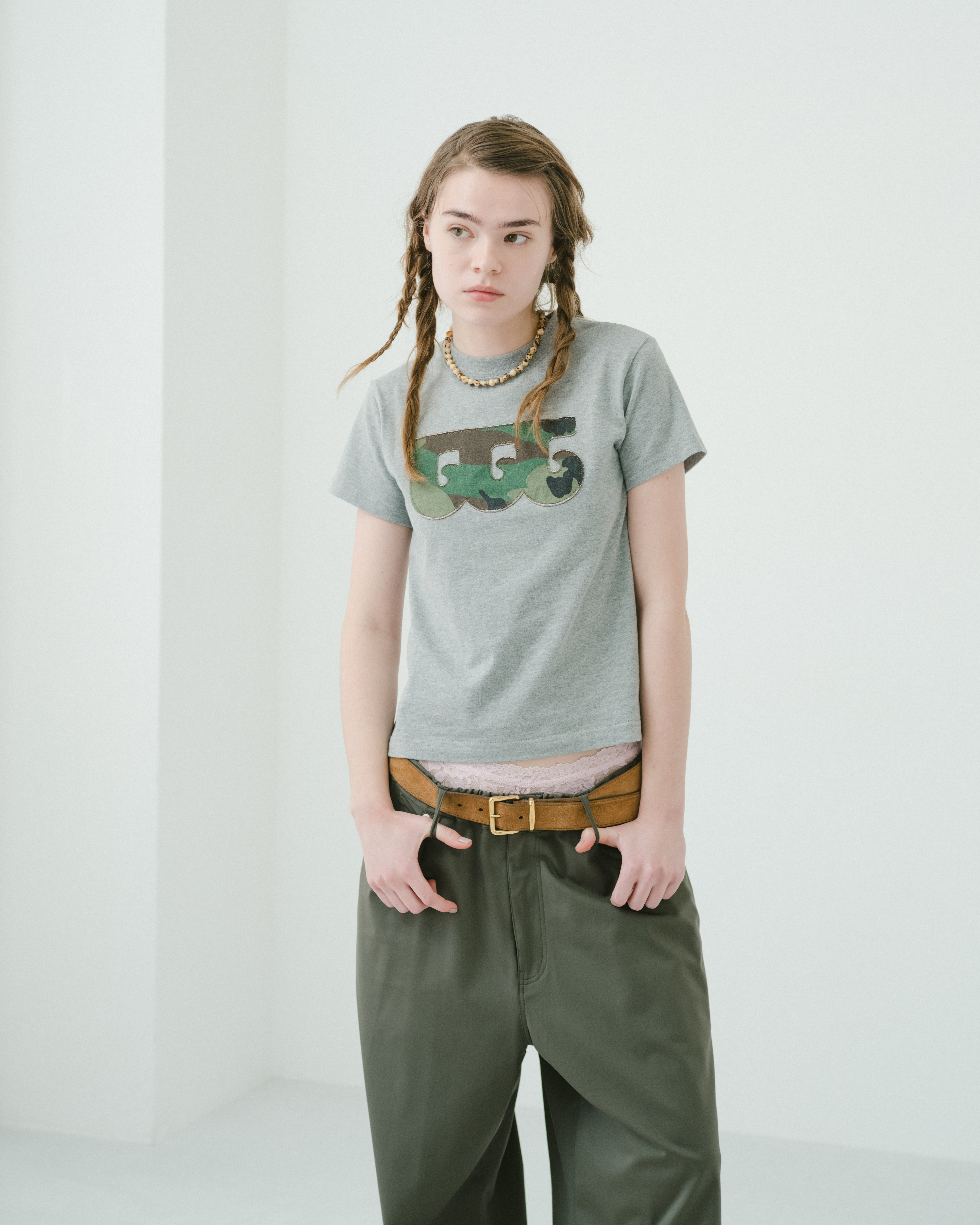 TTT wave logo T-shirt（GREY × CAMO） | TTTMSW