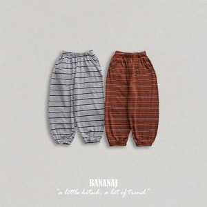 «予約»«ジュニアサイズあり»«Banana J» ボーダージョガーパンツ 2colors