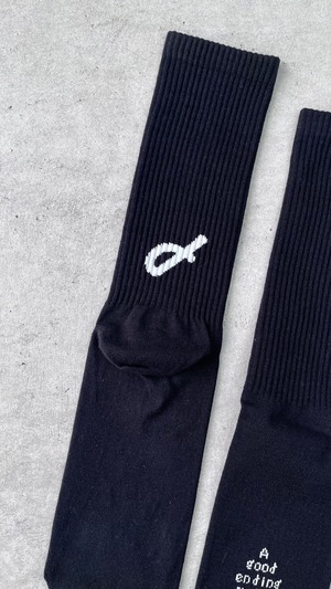 〆 / 【Free size】good ending socks / milk tea ・black