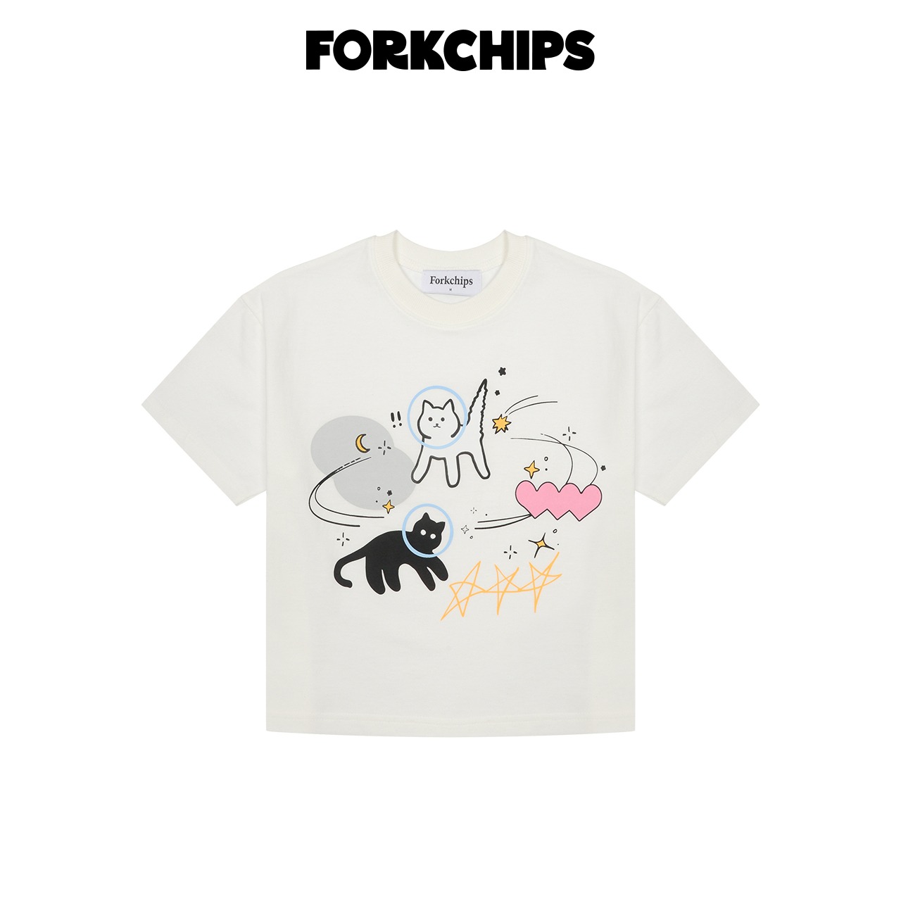 [FORKCHIPS] 달나라캣츠티셔츠 / [포크칩스] 달나라캣츠티셔츠