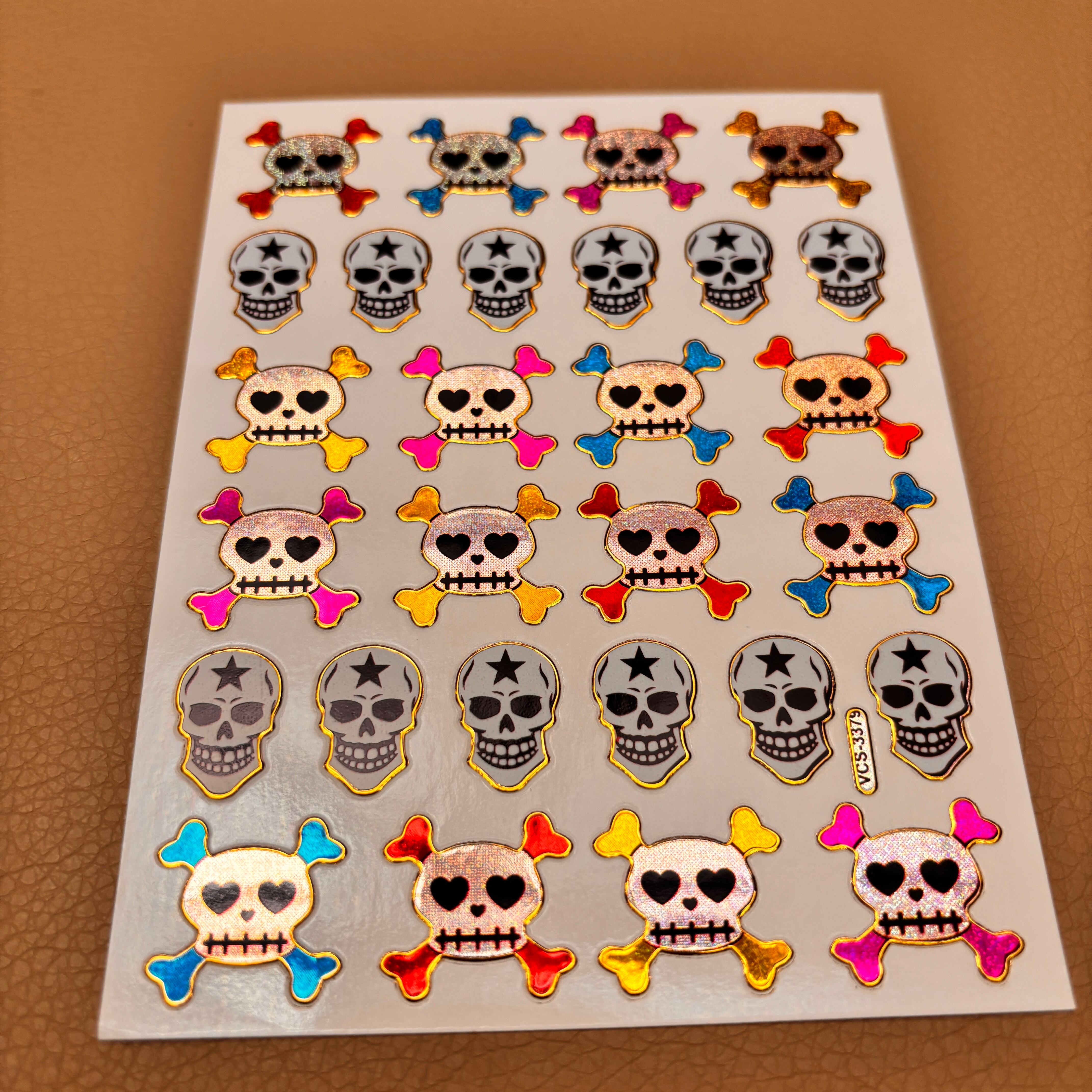 117 カラフル ドクロ レトロキラキラシール VCS-3379 VCS01