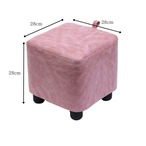 スツール ロータイプ 高さ28cm イエロー ピンク 黄色 桃色 正方形 四角 椅子 スクエア レザースツール ファッションソファスツール コーヒーテーブル 無垢材 ホーム 小さなスツール ロースツール レザースツール