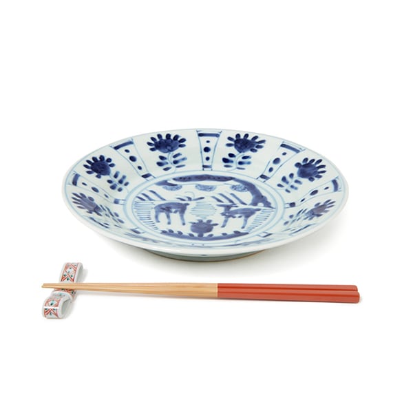 芙蓉手双鹿図段付6.5寸丸皿 | 福珠窯ファクトリーショップ