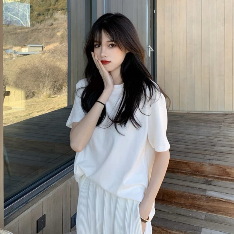 スタイルホワイトTシャツ レッドルーズスプリングトップス 春物 YY-ファッション22365641745