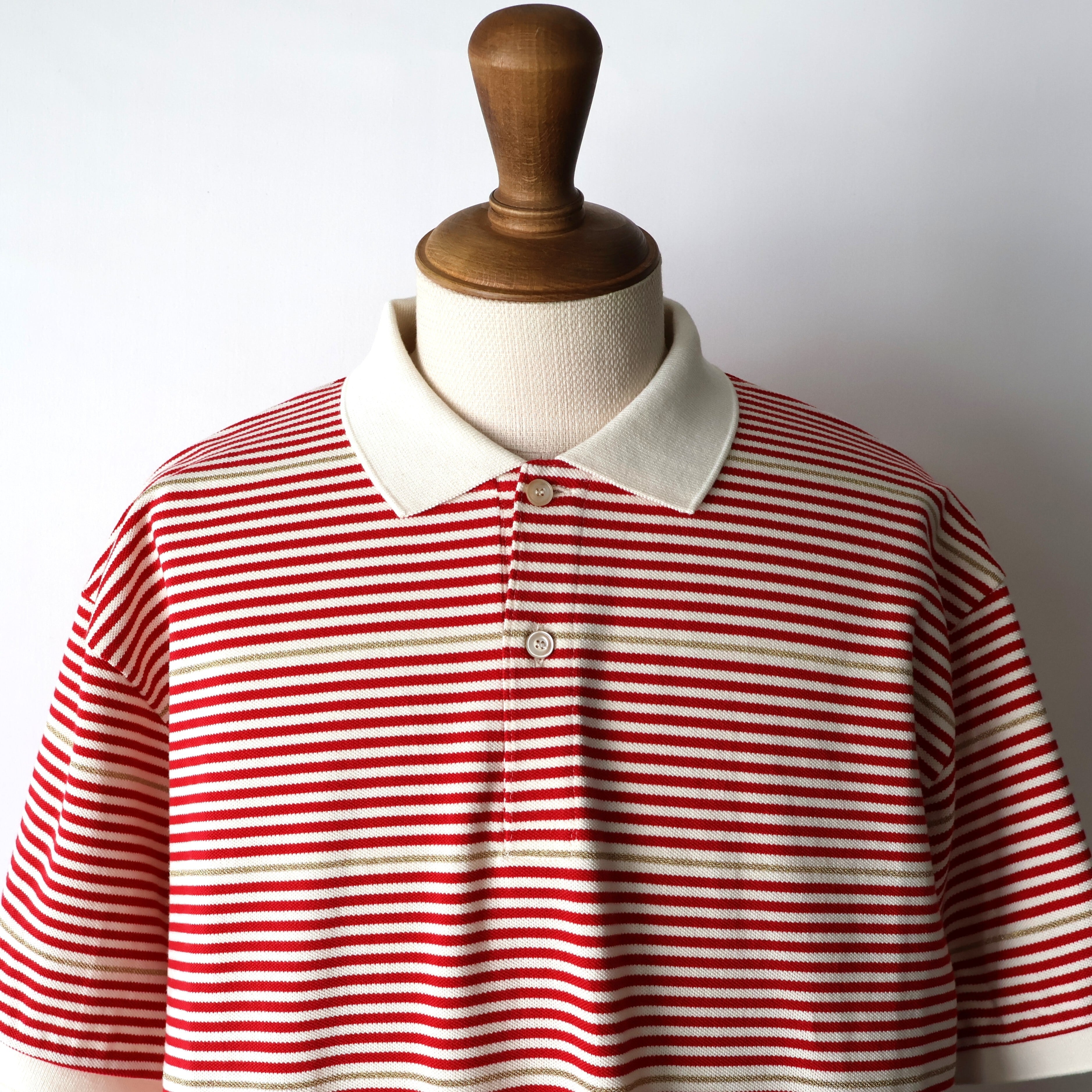 Gurank “ SS Border polo shirts ( Red )” | H.inch/アッシュインチ