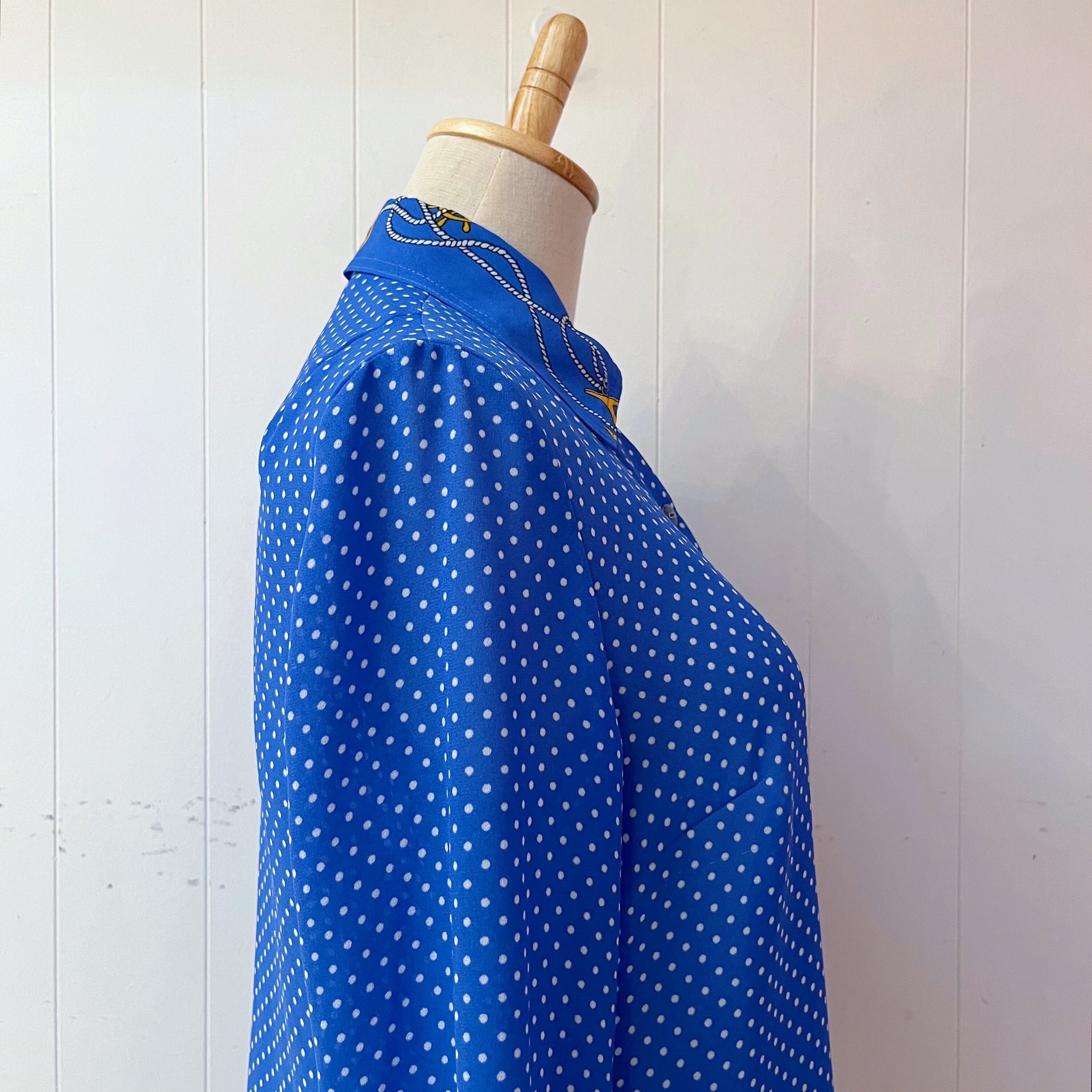 marine dot blue shirt