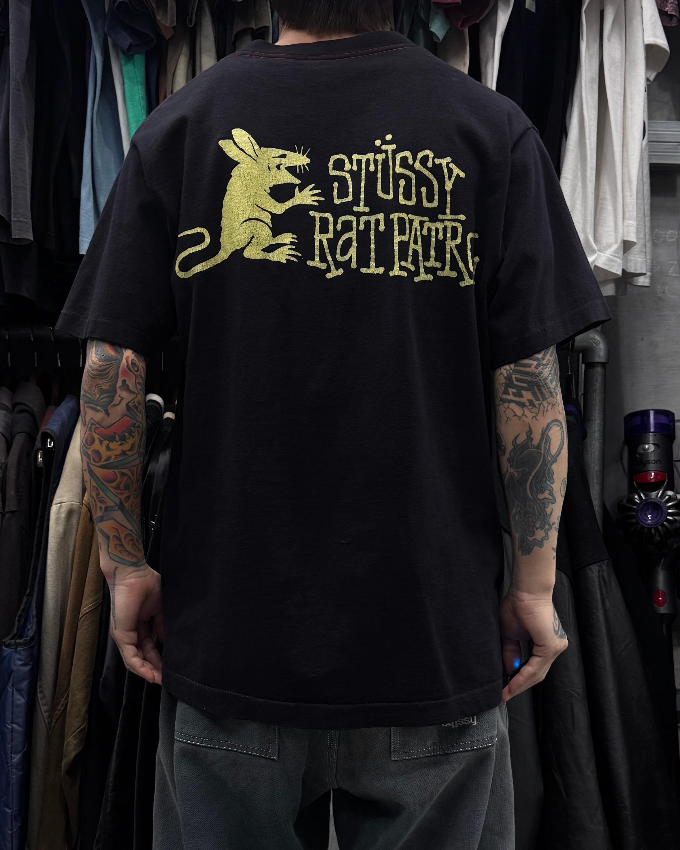 80's~90's old stussy RAT PATROL Design Tee “黒タグ” “ラット