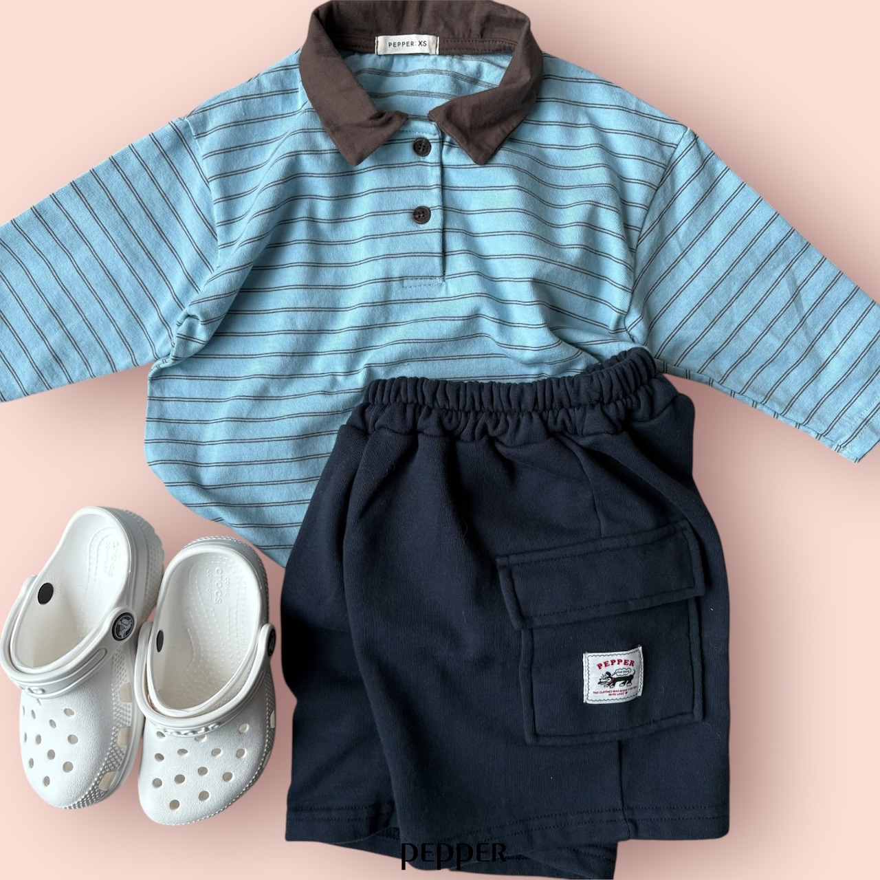 PEPPER 26/SP(Mom) Mew Mew collared T-shirt