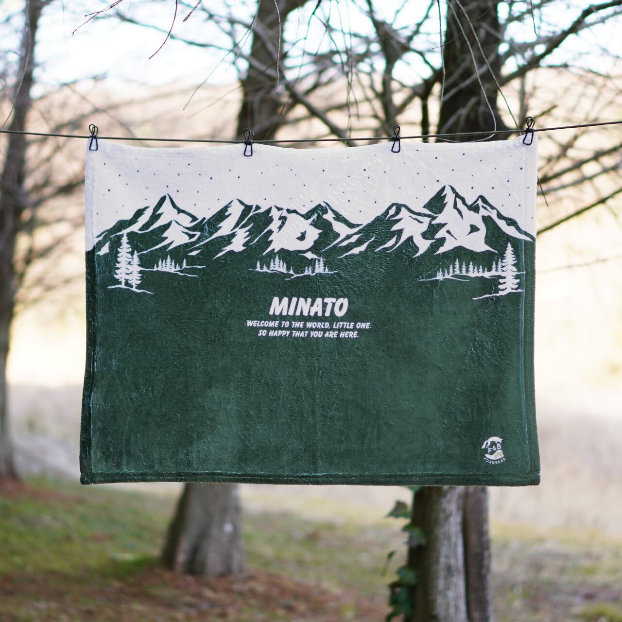 名入れ ブランケット【緑】 | fandbstory・名入れブランケット