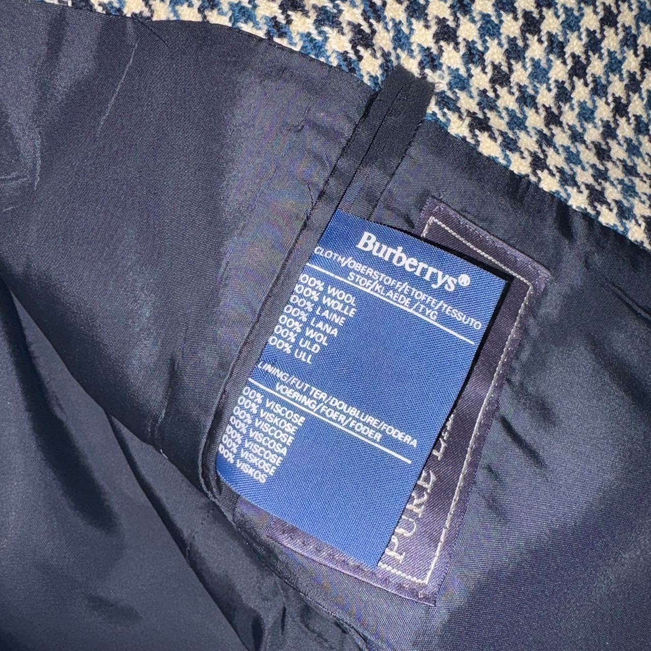 vintage BURBERRYS houndstooth pattern wool tailored jacket