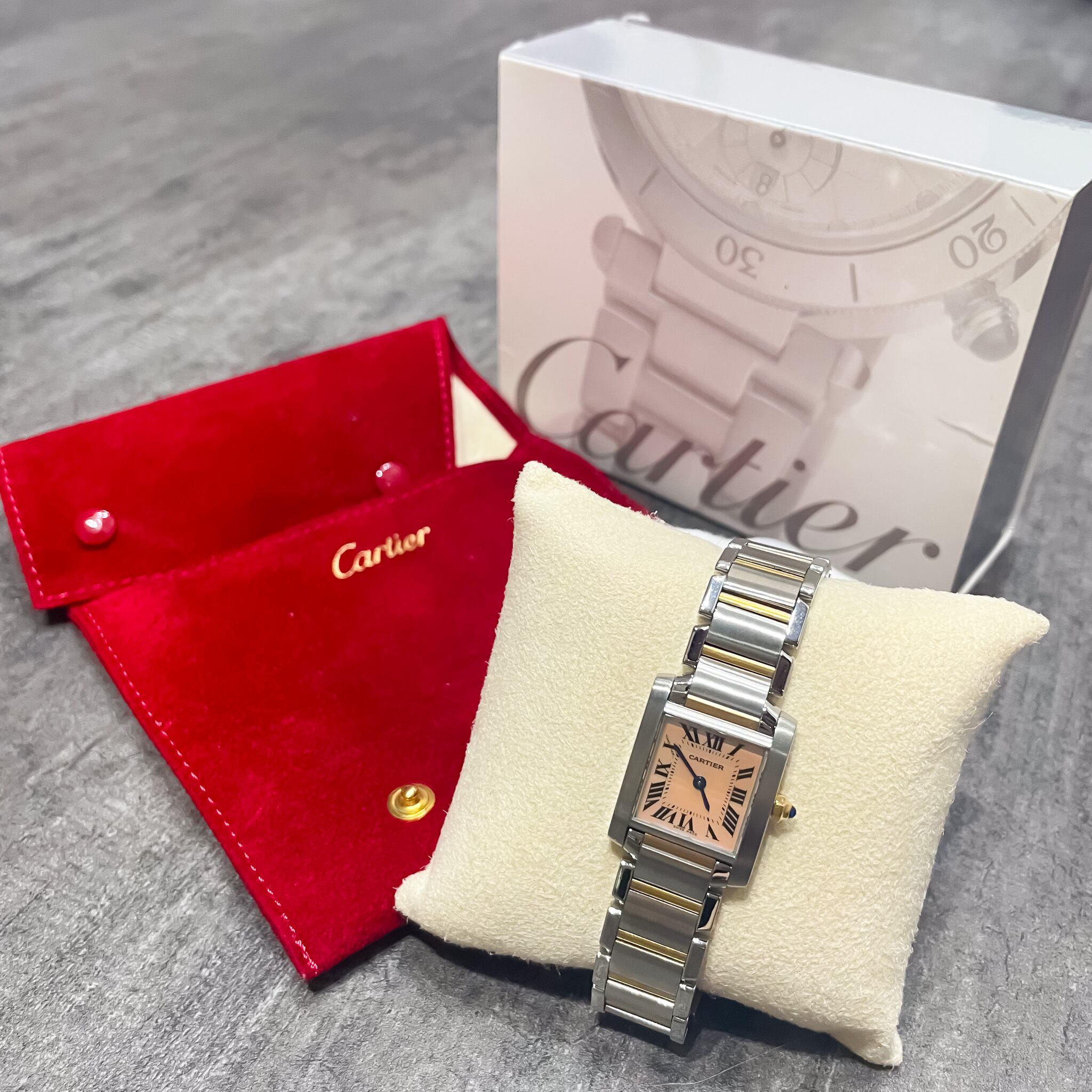 【Cartier】タンク用純正レザーベルト　ピンク