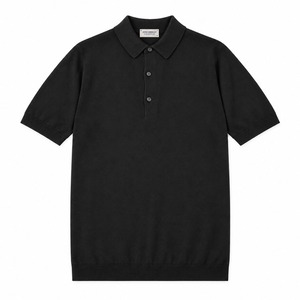 ★定価38,500円・新品未使用★ジョンスメドレー ADRIAN エイドリアン 最高級シーアイランドコットン ニットポロシャツ ブラック Mサイズ