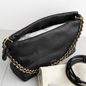 ロエベ フラメンコ パース ミディアム メローナパラム ブラック レザー ショルダーバッグ