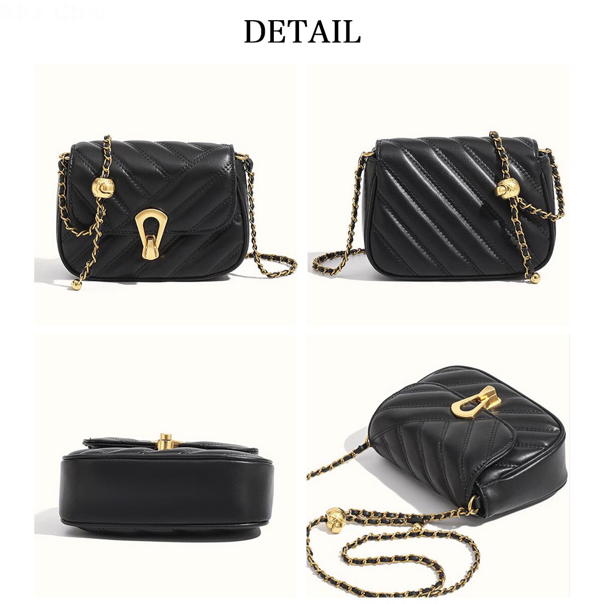 黒レザーキルティングビジネスバッグ