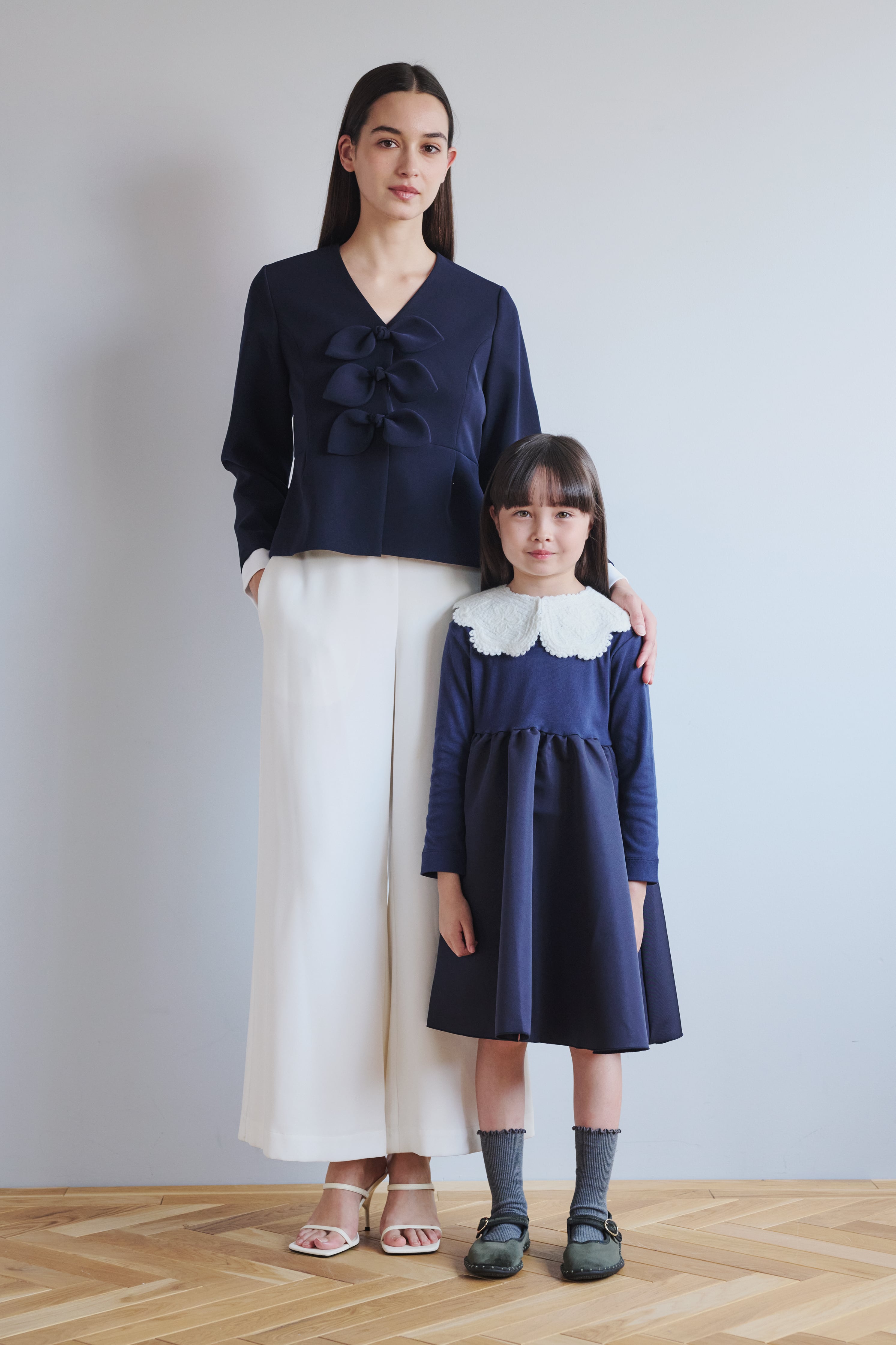 BALLERINA LONG T-DRESS ROYALNAVY 7M-6Y | AMICA・kids