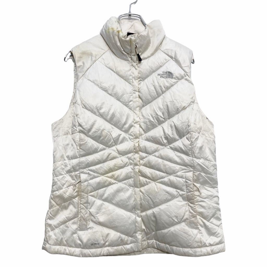 THE NORTH FACE ダウン ベスト レディース L ホワイト ライトグレー 