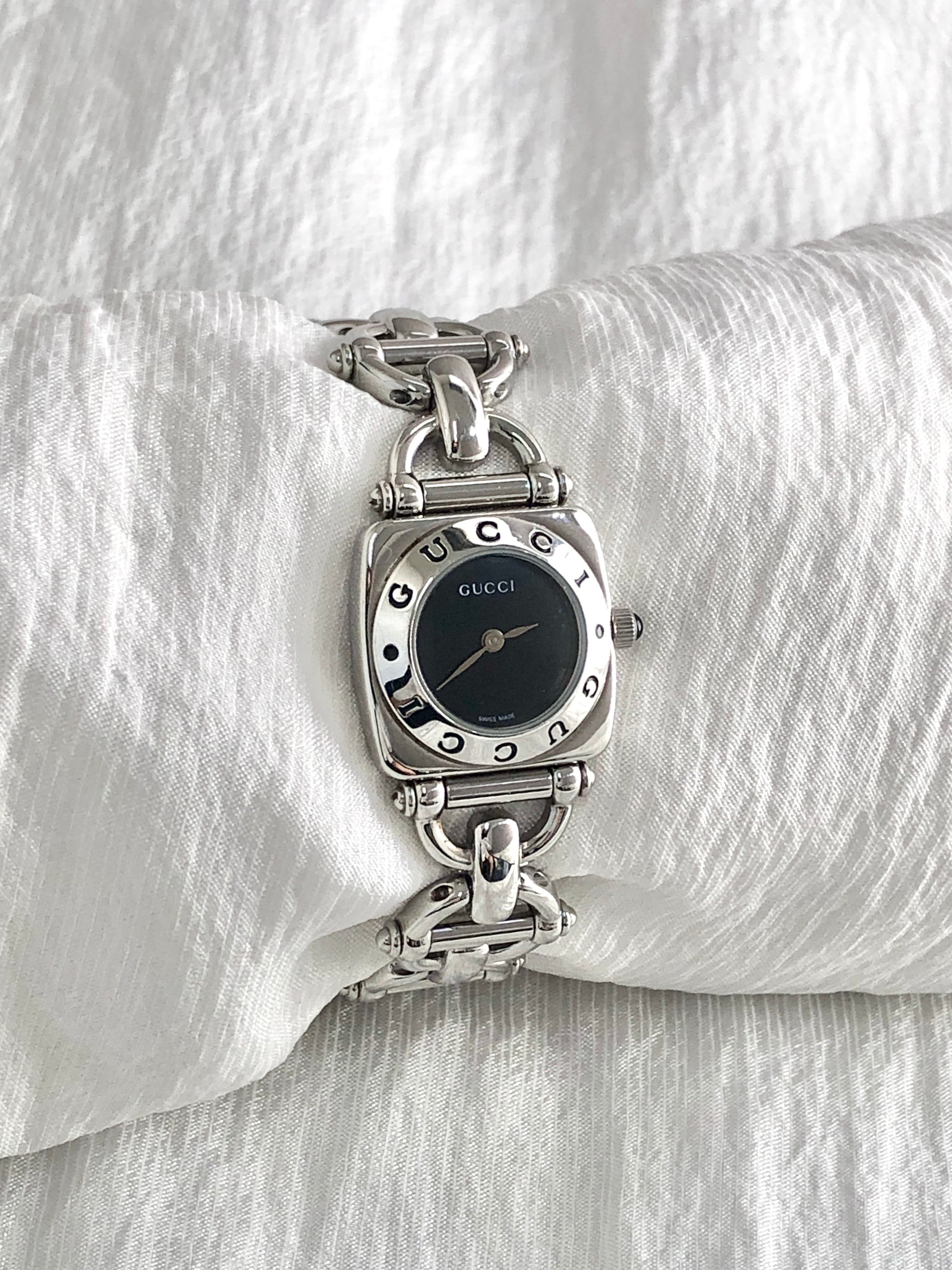 GUCCI グッチ 6400L 腕時計 シルバー サークルロゴ ステンレススチール vintage ヴィンテージ オールド yvzbem