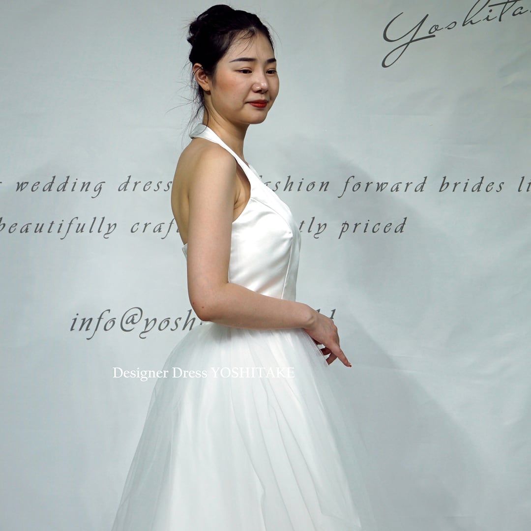 サンプルドレス】ウエディングドレス(無料パニエ) ノースリーブ白