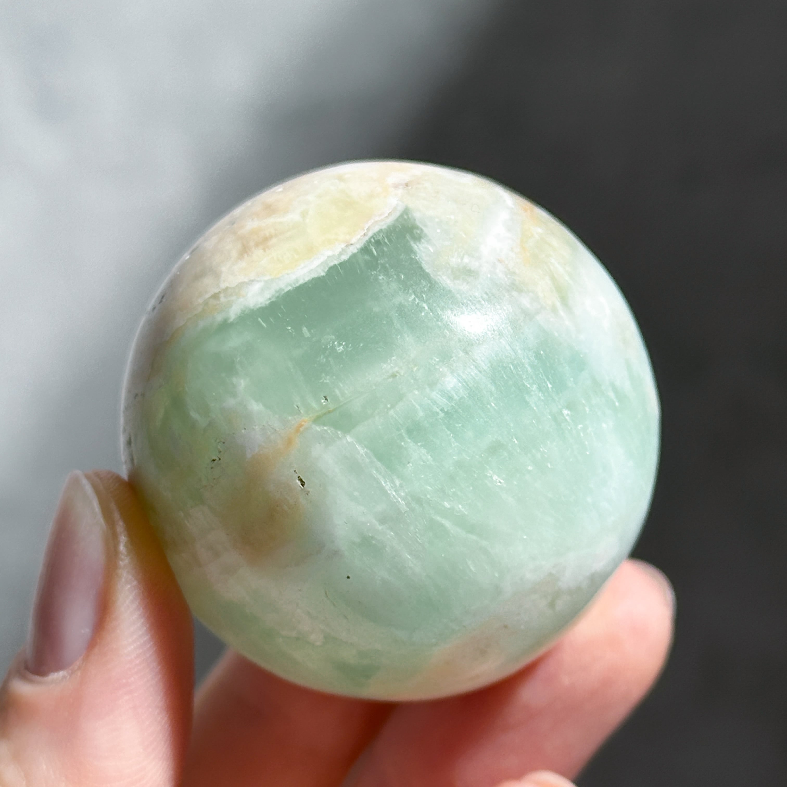 カリビアンブルーカルサイト スフィア（丸玉）01◇Caribbian Blue