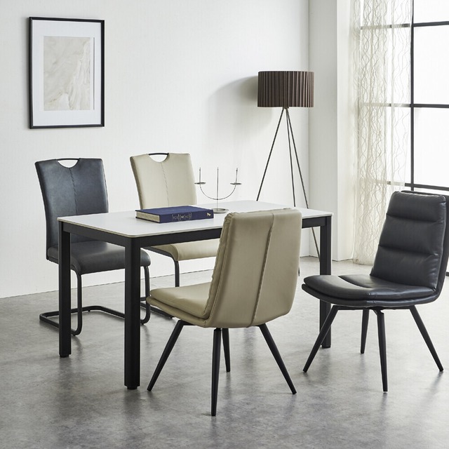 【幅120cm】 カジュアルデザインの耐久性を備えたセラミックテーブル