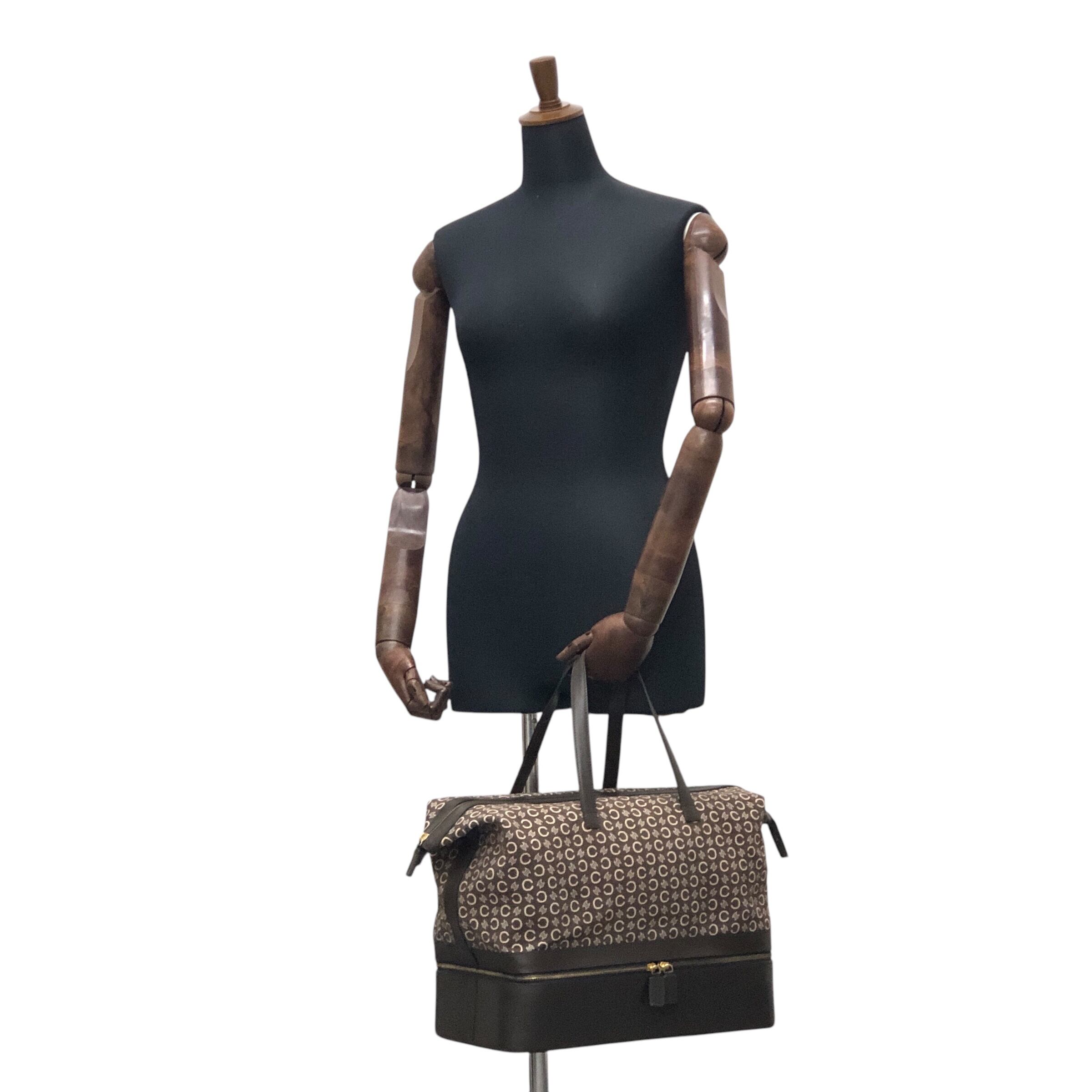 CELINE セリーヌ Cマカダム ボストンバッグ ブラウン ジャガード