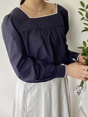 coco blouse(navy/cream)