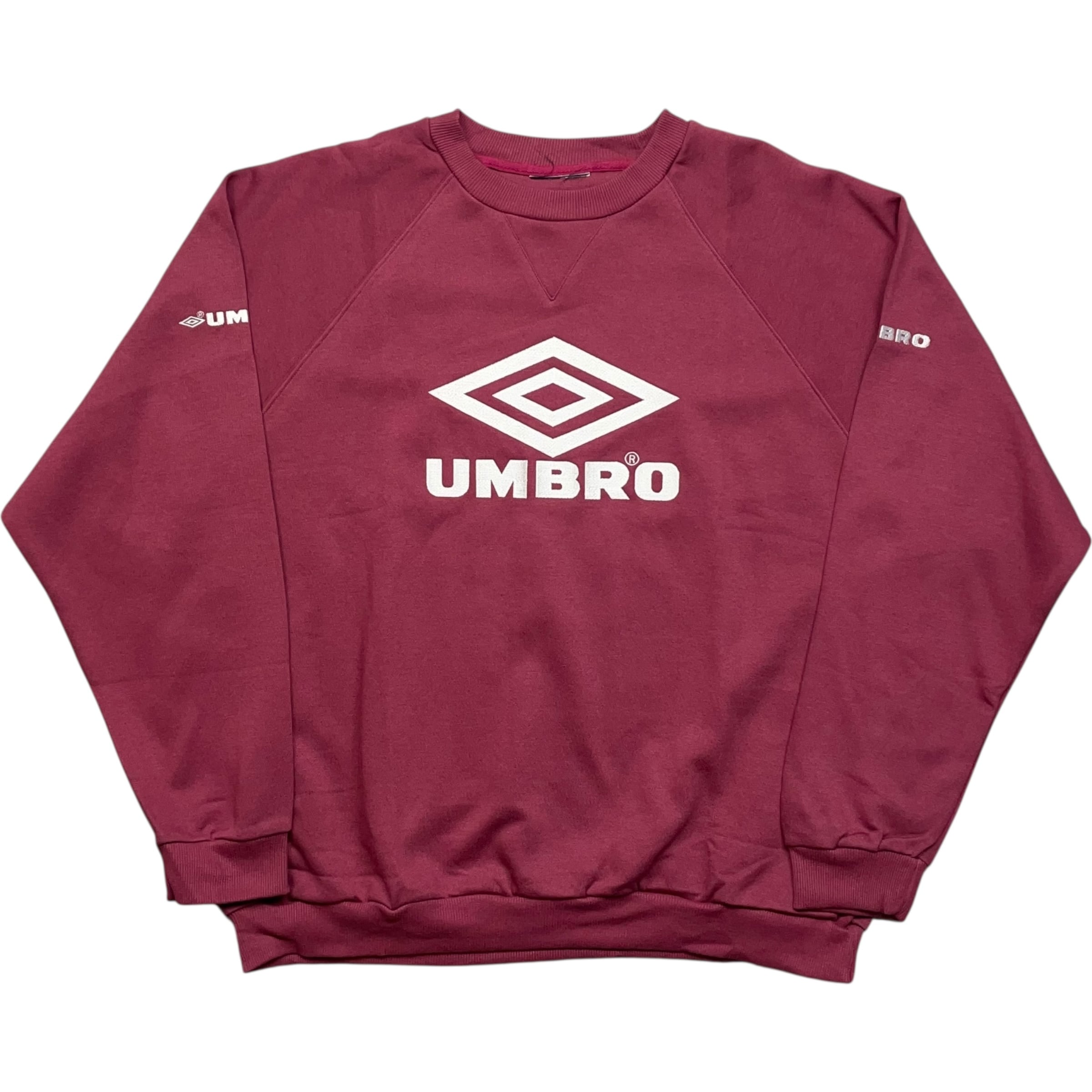 《L》 UMBRO アンブロ スウェット ラグランスリーブ 刺繍ロゴ バーガンディ no.9073